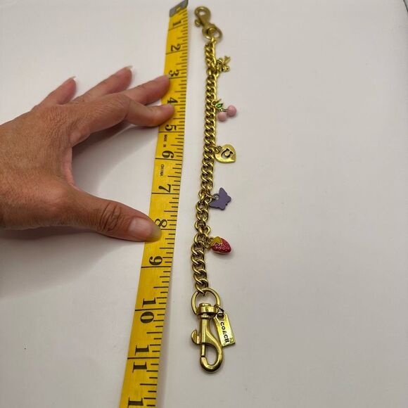 Faux Designer Faux Gold Charm Purse Chain with Colorful Charms NWOT - Picture 6 of 6